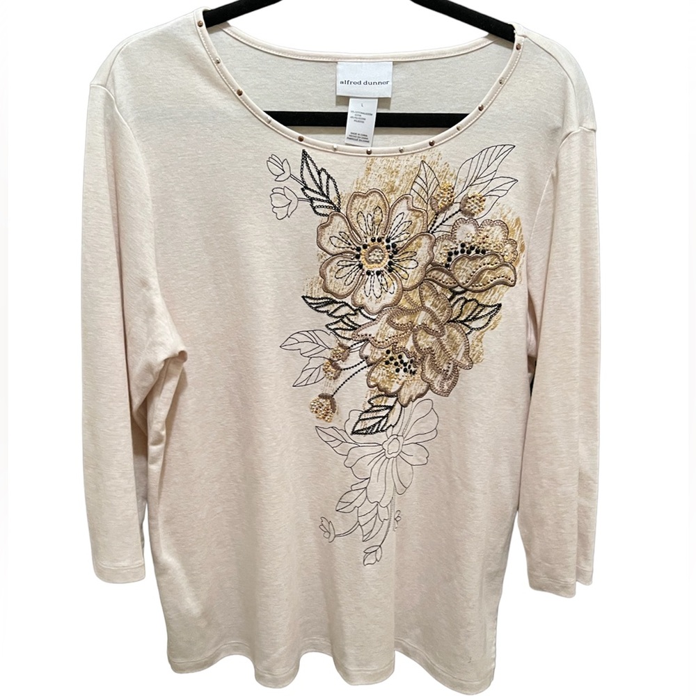 Alfred Dunner Womens Floral
Embroidered Knit Top